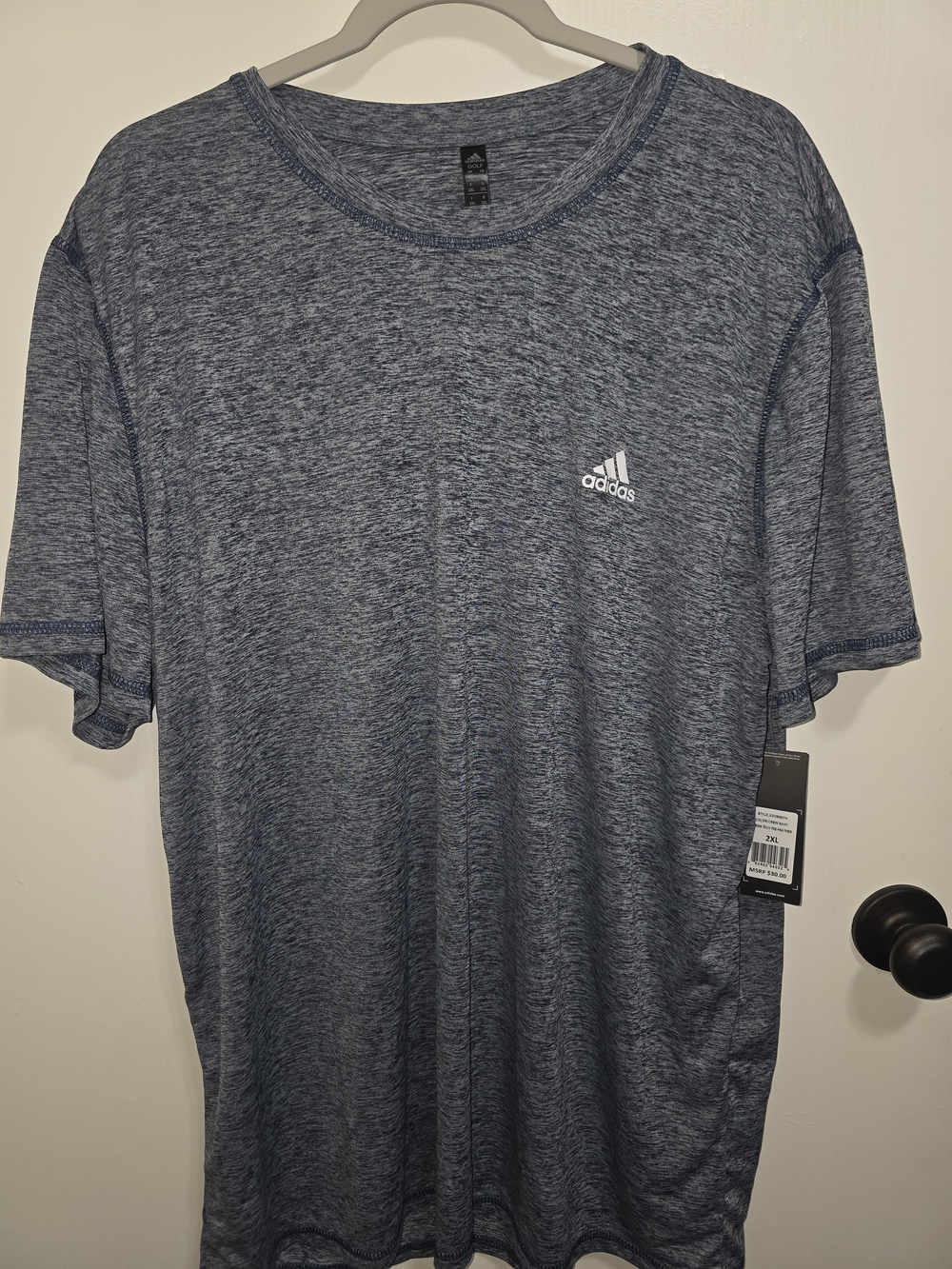 adidas Men’s Heather Navy Short Sleeve Performance Tee